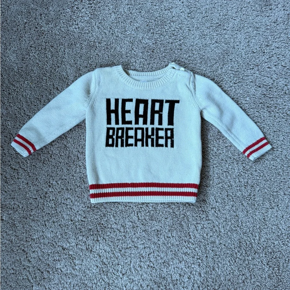 Baby GAP cream knit Sweater w/ Black 